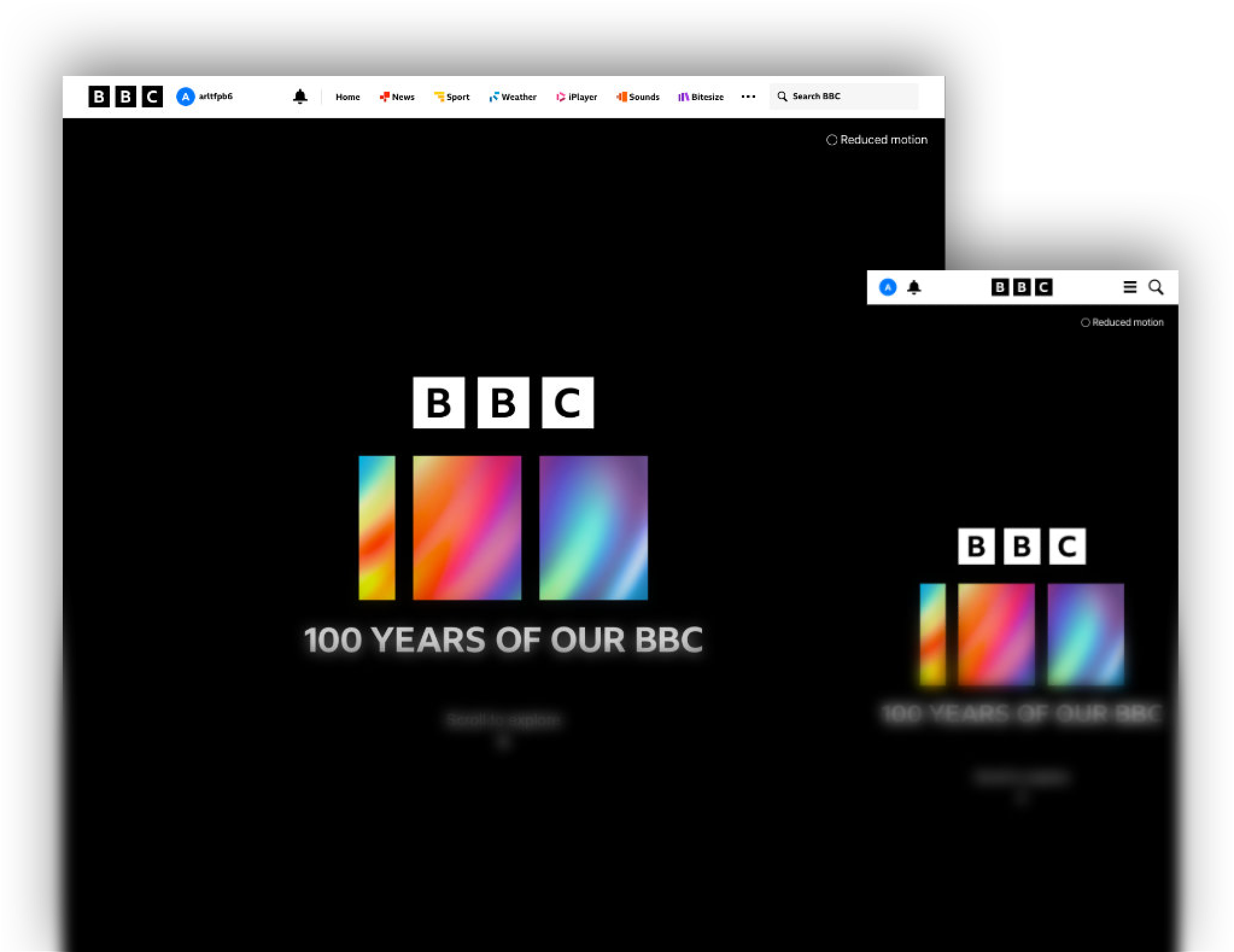 BBC100 Website Visual