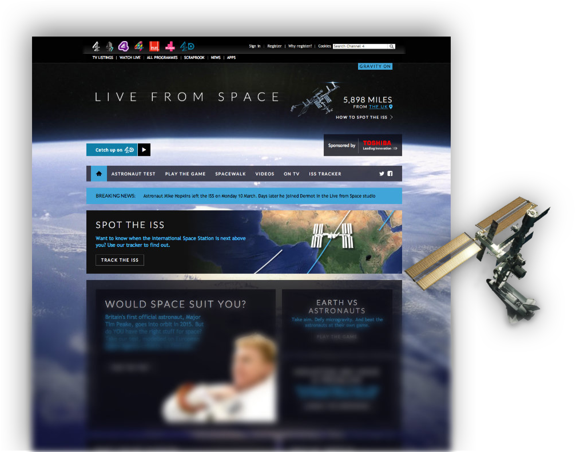 Live From Space Website Visual